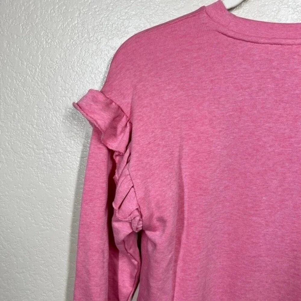 Gap kids Pink sweater long sleeve sweatshirt ruffle detail on sleeve size XL(12)